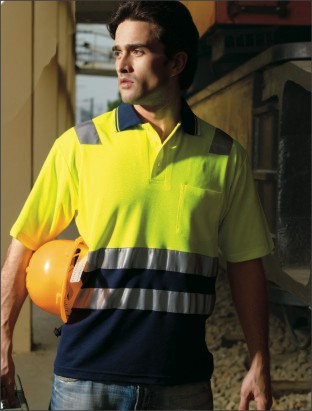 Adults Hi-Vis Polyface / Cotton Backed Polo With Reflective Tape Adults Hi-Vis Polyface / Cotton Backed Polo With Reflective Tape