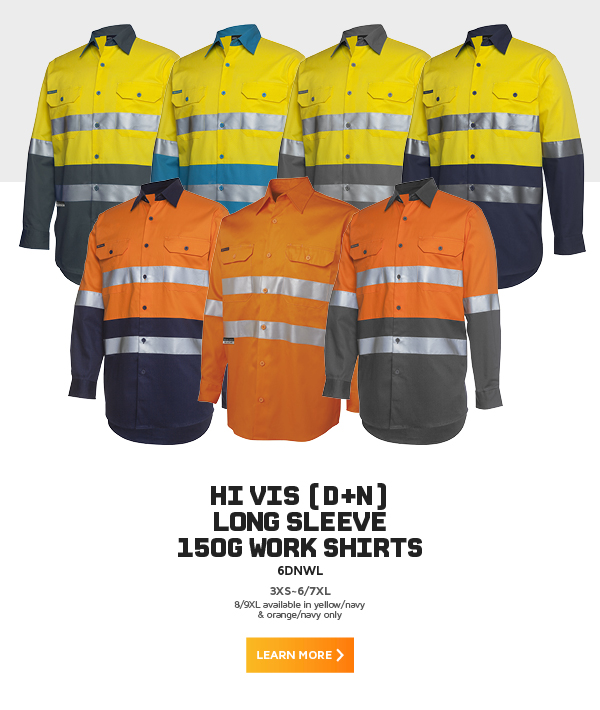 HI VIS L/S (D+N) 150G WORK SHIRT HI VIS L/S (D+N) 150G WORK SHIRT
