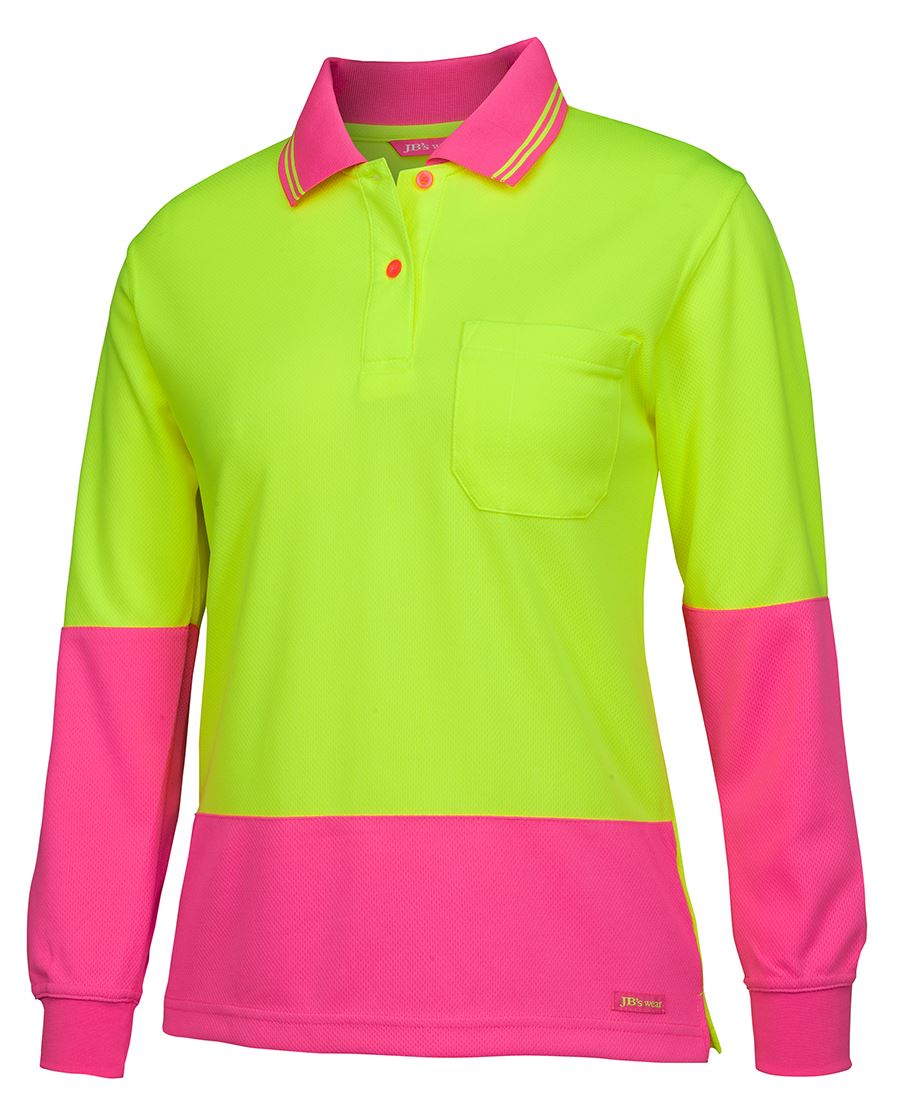 HI VIS LADIES LONGSLEEVE COMFORT POLO HI VIS LADIES LONGSLEEVE COMFORT POLO